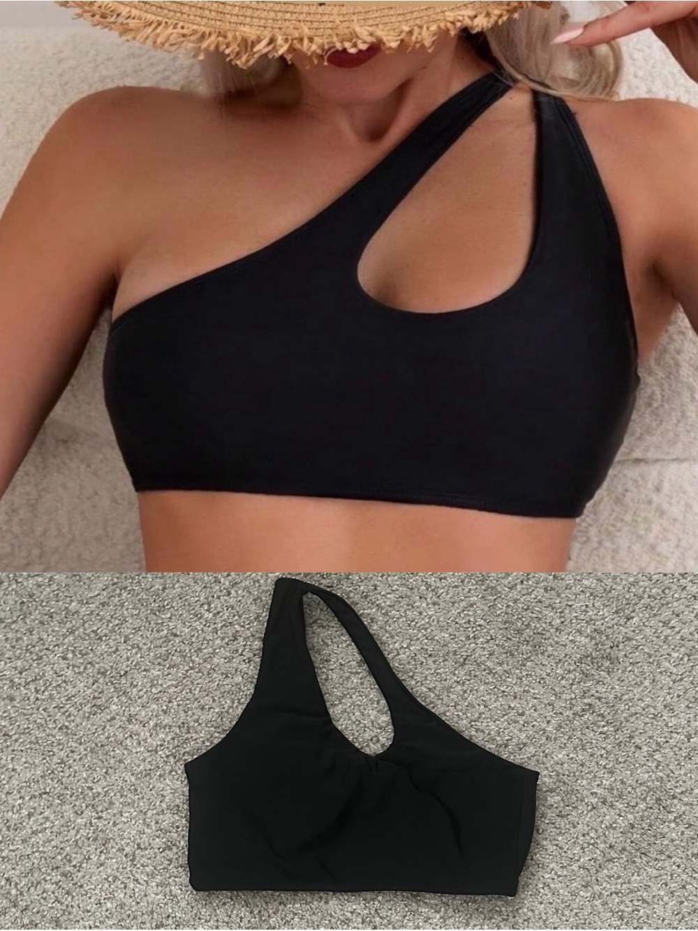 🖤 (NWOT) Black One-Shoulder Bikini Top